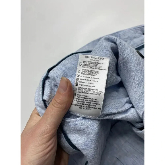 Maravela Beachwear Mens 36 Light Blue Lightweight Linen Blend Chino Shorts $280 - Picture 9 of 10